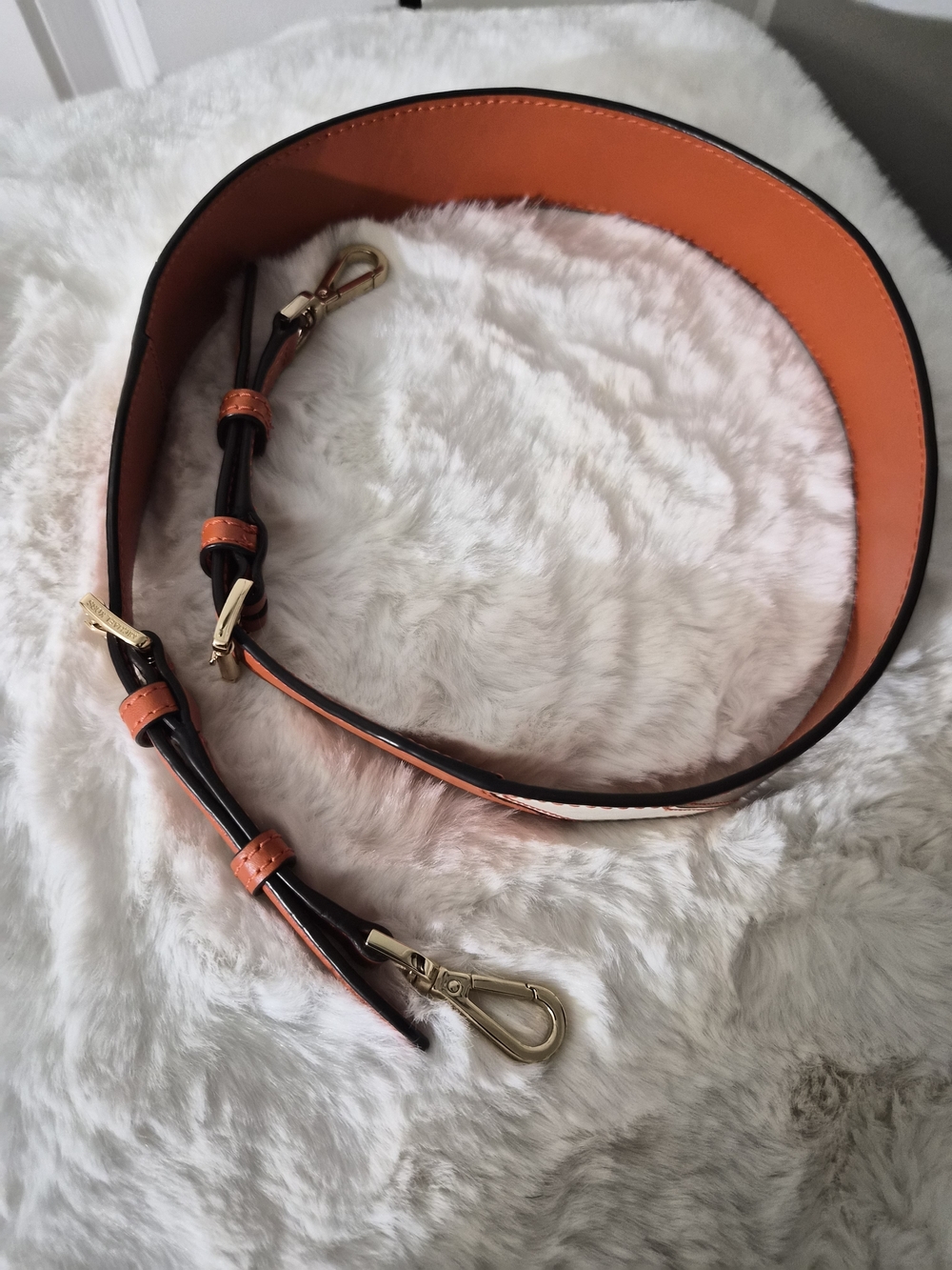 Michael KorsLeather Bag Strap in Orange Tan Beige - Adjustable Replacement Strap